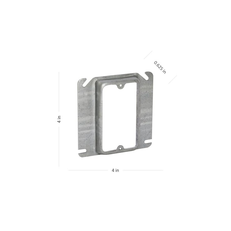 RACO 768 4-in. Square Mud-Ring Cover for 1 Device, 5/8-in.