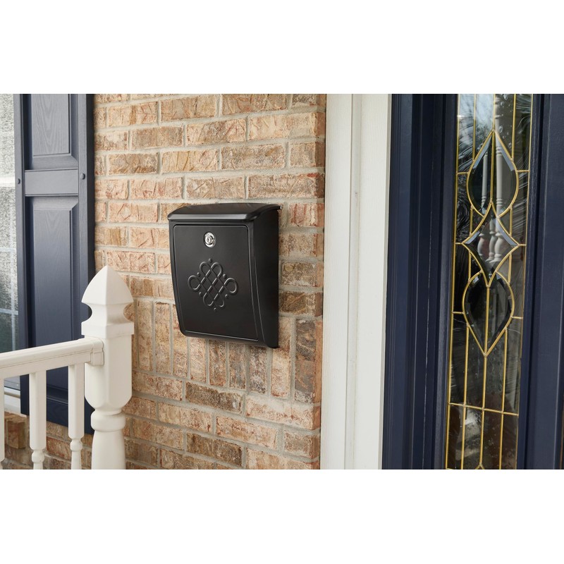 Architectural Mailboxes Bordeaux™ Locking, Wall-Mounted Mailbox for Outside, Decorative Metal