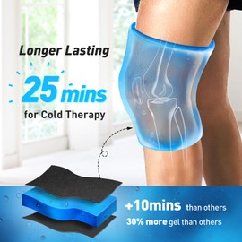 LETSHAKE Adjustable Gel Ice Pack Wrap for Knee Pain Relief - Cold Compression Therapy Brace with Adjustable Straps for Post-Surgery Recovery, Arthritis, Meniscus Tear & ACL Injuries - Reusable Cold Pack Fit for Elbow, Ankle, Wrist