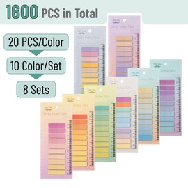 Mr. Pen- Sticky Tabs, 1600 Pcs, Colorful Book Tabs, Transparent Sticky Tabs for Books, Sticky Note Tabs, Page Markers Tabs, Book Markers, Page Tabs, Book Tabs for Annotating Books, Book Sticky Tabs