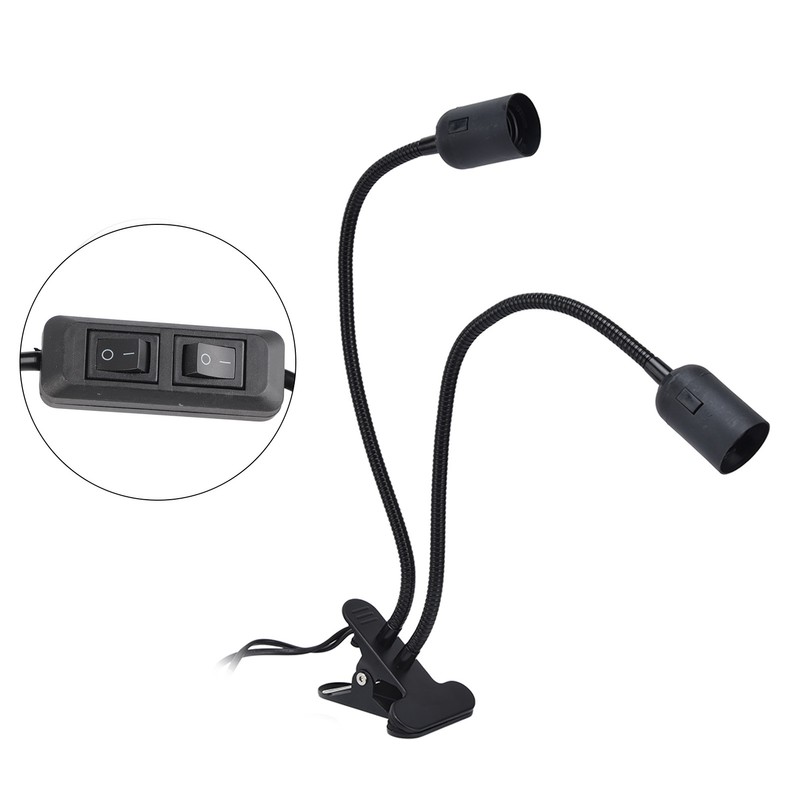 Table Lamp Holder E27/E26 Black Double Headed 360 Degree Adjustable