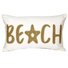 DECOPOW Embroidered Beach Throw Pillow Covers,Beach Decorative Canvas Pillow Cover