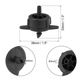 sourcing map Pressure Compensating Dripper 1 GPH 4L/H Emitter for Garden Lawn Drip Irrigation with Barbed Hose Connector Black 10pcs