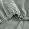 Eikei Washed Cotton Chambray Fitted Sheet Set Solid Color Casual