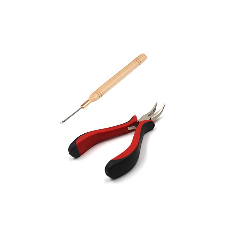 TIHOOD Hair Extension Kit Pliers Pulling Hook Bead Device Tool