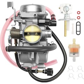 Carburetor Compatible with Kawasaki Bayou 300 KLF300 KLF 300 1986-1987 KLF300A, 1988-2005 KLF300B, 1989-2005 KLF300C ATV Carb with Fuel Gas Petcock Valve Switch