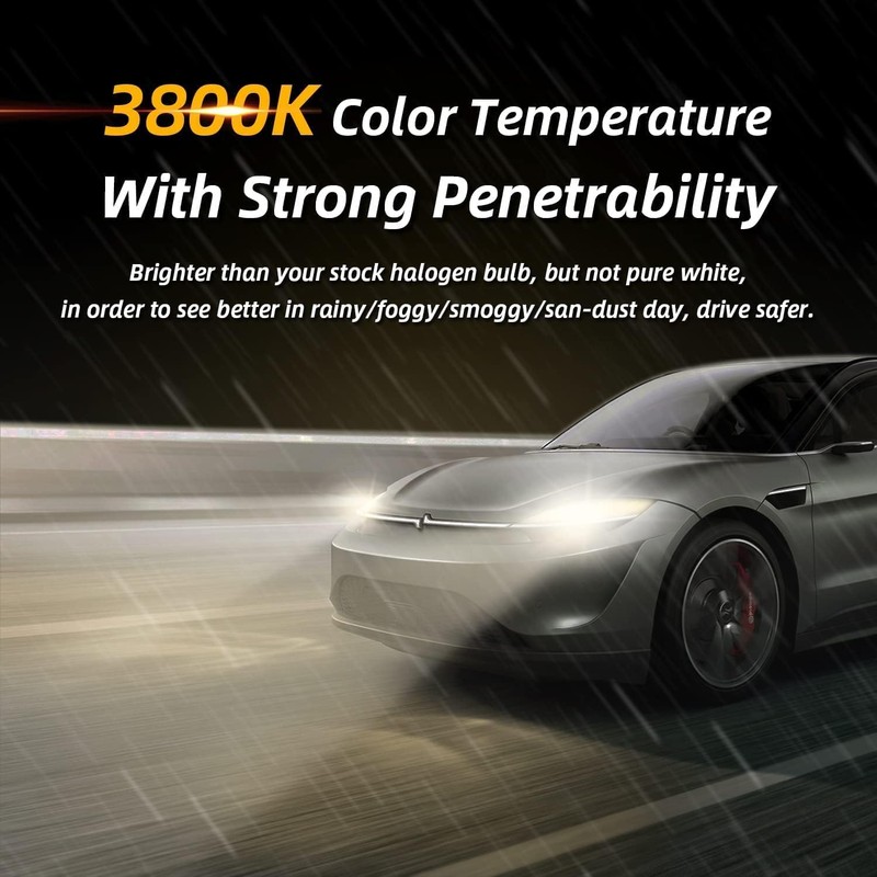 Sinoparcel 5202/PS24W Halogen Fog Light Bulb, 3800K Yellow High Performance