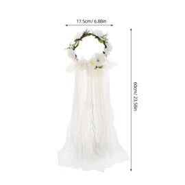 FRCOLOR Hochzeits-Blumenschleier, Stirnband, Boho-Blumenkrone, Junggesellinnenabschied, Brautparty, Blumenkranz, Kopfschmuck für Frauen