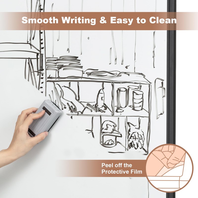 Comix Mobile Whiteboard 40x28 inches, Magnetic White Board with Stand,