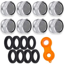 8-Pack Faucet Aerator with Brass Shell 23.5mm(15/16-Inch) Male Bathroom Sink Aerator Replacement Parts