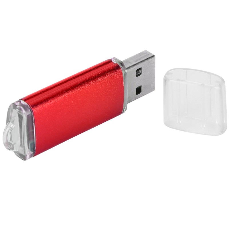 USB Flash Drive Transparent Cover Red Portable Storage Memory Stick