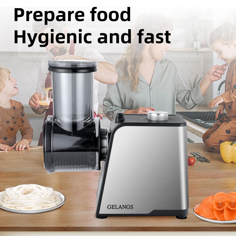 5 In 1 Electric vegetable slicer，300W Electric Cheese Grater Salad