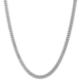 Verona Jewelers 925 Sterling Silver 6.5MM 7MM 9MM Italian Miami Cuban Necklace Chain, Thick Link Miami Cuban Necklace, Box Clasp Closure - 24-30 (20, 6.5MM)