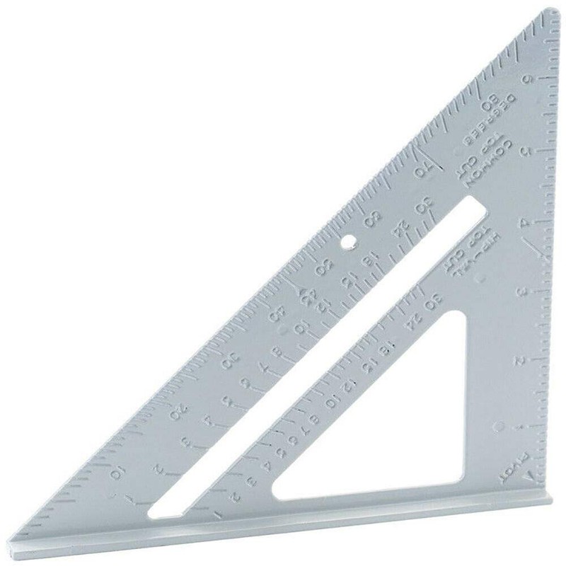 Aluminum Alloy Roofing Square,7" Rafter Angle Measure Triangle Guide Angle