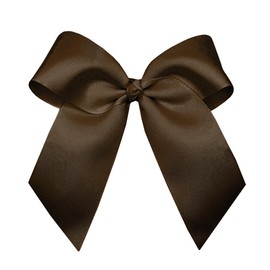 WD2U Girls Large 6" Grosgrain Knotted Hair Bow with Tails on Alligator Clip (Brown)