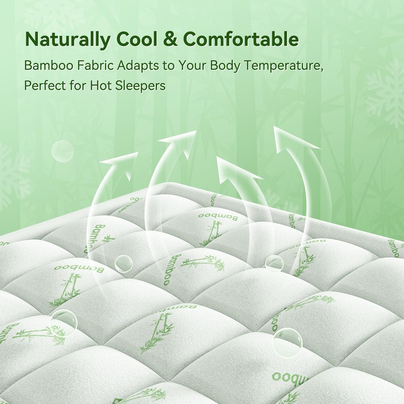 Anluoer Memory Foam Mattress Topper King for Back Pain, Rayon