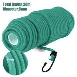 5mm*20M Green Elastic Safety Rope Bungee Straps Cargo Nets Securing Items DIY Project