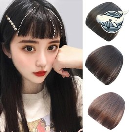 Straight bangs wig dark brown natural style (WFHG7R6) / 일자 앞머리 가발 다크브라운 자연스러운 스타일 (WFHG7R6)