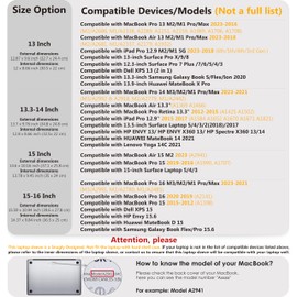 HYZUO 13 Inch Laptop PC Case Bag for MacBook Air 13.6/13 M4 M3 M2 M1 2025-2018, MacBook Pro 13 M2 M1 A2338 A2289 2025-2016, Surface Pro 11, XPS13, with Small Bag, Dark Grey-H