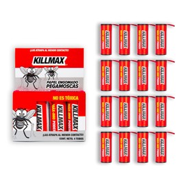 KILLMAX Trampas de pegamento para Moscas e Insectos Voladores, Olor Atrayente, Efectivas, Fáciles de usar. (16 Trampas)