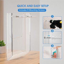 KTRIO Acrylic Brochure Holder Wall Mount 8.5 x 11, Clear Wall Brochure Display Stand, Plastic Hanging Pamphlet Holder for Flyer, Menu, Booklet, 3 Pack