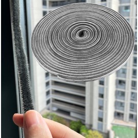 Domthent 33 Ft Self-Adhesiveair Weather Stripping Door Seal,Conditioner Window Seal Stronger Stickiness for Soundproofing,Windproof,Dustproof(0.35"W x 0.2" H, Gray) (33FT, 0.35"W x 0.2" H)