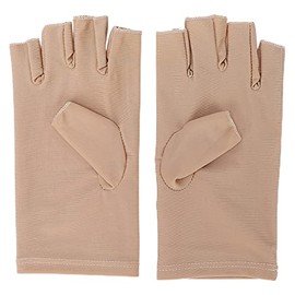 Guante UV para Lámpara de Uñas Guantes Anti-UV de Algodón de Fibra Profesional Guantes con Protección UV para Arte de Uñas Herramienta de Manicura de Daño UV Quemadura Solar Uso en el Hogar(Beige)