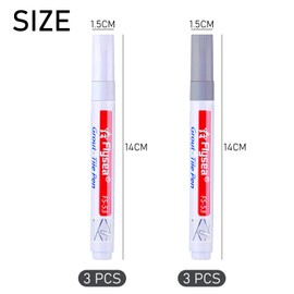 6 Pcs Caulking Pens With Replacement Tip, Grout Repair Pen, Tile Repair Pen, Gap Filler Pen, For Bathroom And Kitchen Tiles, Etc. (Light Gray/White)