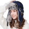 Comhats Trapper Hat Aviator Earflap Hat Faux Fur Warm Winter