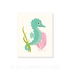 Sea Urchin Studio Ocean Wall Art for Girls, Blonde Mermaid-Seahorse-Dolphin