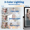 Ruacq Rechargeable Wall Mounted Makeup Mirror with Lights, Double Sided