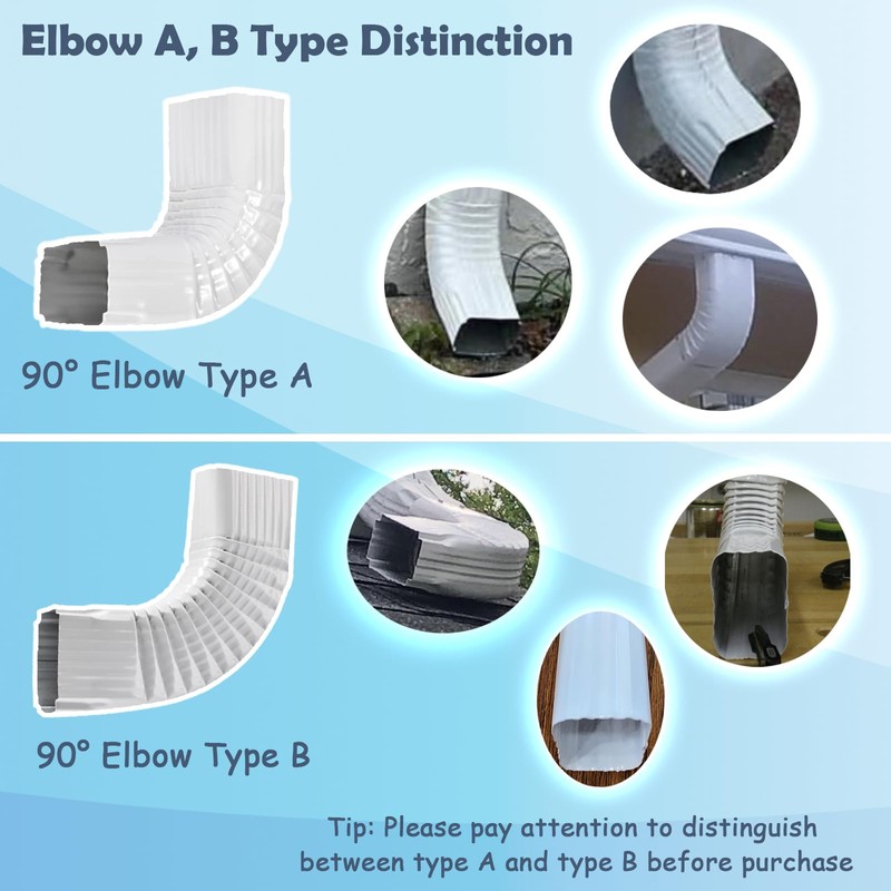 VYH Downspout Gutter Elbows （Positive Elbow，90 Degrees 2x3 Style A，