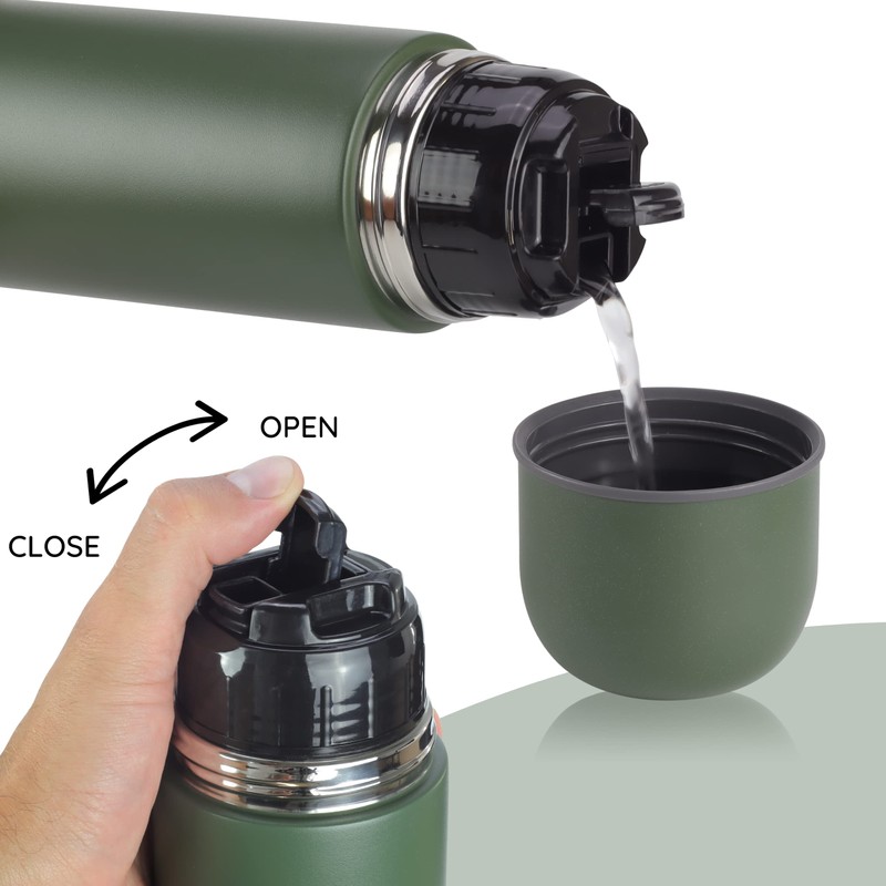 Milu Thermos Flask, Thermos Jug, 1 L, 750 ml, 500