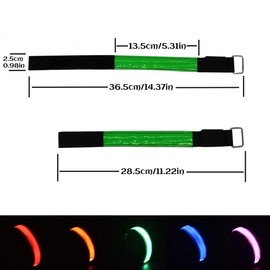 4Pcs LED Bracelet USB Rechargeable Reflective Band Adjustable Safety Light Up Armbands for Outdoor Jogging Running Cycling Sports