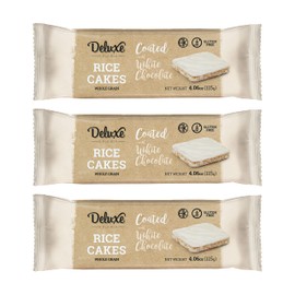 Deluxe & Bla Bla Thin and Crispy White Chocolate Rice Cakes, Kosher Certified Dairy, Gluten Free, Nuts Free Snack Pack Of 3