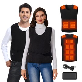 CHANGEOWN Heated Vest for Women & Men with 11 Heating Zones, Lightweight Warming Heated Shirt with Battery Adjustable Soft Fleece Lined Tops Winter for Outdoor Skiing