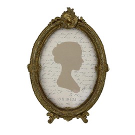 Sunlit Vintage Picture Frame 5x7 Inch, Oval Antique Photo Frames with Glass Front, Luxury Photo Display, Tabletop Wall Hanging, Gift Ideas, Brown