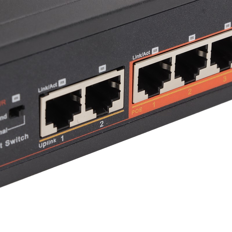 PoE Switch 8 Ports 10/100Mbps 90W RJ45 Adaptive Port LED