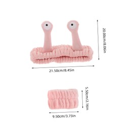 SAFIGLE 3 Sets Cute Snail Antenna Hair Bands and Face Washing Wristbands for Skincare Spa Fun Makeup Accessories Soft Comfortable Material for Women