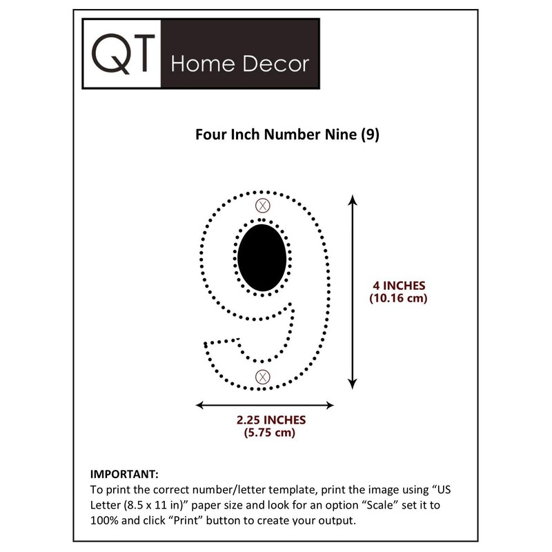 QT Modern House Number - SMALL 4 Inch BLACK -