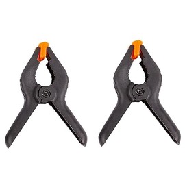 Blackspur 2X Black 114mm Heavy-Duty Spring Clamps - Large Plastic Wood Grip Woodwork Garden Pool Cover Backdrop Clamp Clips