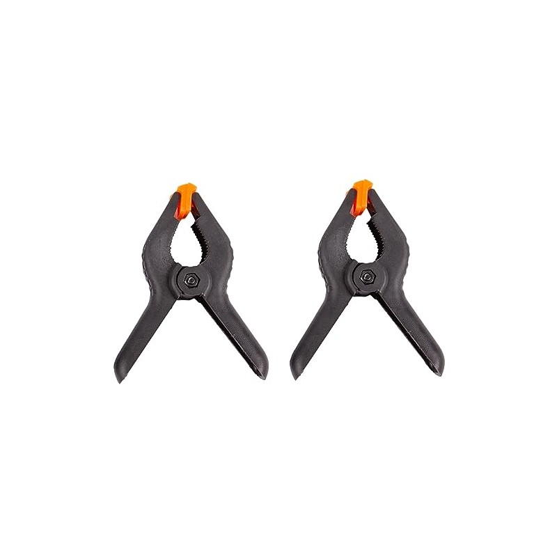 Blackspur 2X Black 114mm Heavy-Duty Spring Clamps - Large Plastic