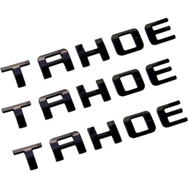 3pack Gloss Black Tahoe Nameplate Emblems Letter Badge Compatible with 2007-2019 Tahoe Glossy Shiny