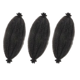 Marley Hair 16 Inch Marley Twist Braiding Hair 3 Packs Spring Twist Hair Cuban Twist Hair for Faux Locs Soft Locs Passion Twist Hair Kinky Curly Braiding Hair Extensions(1B)