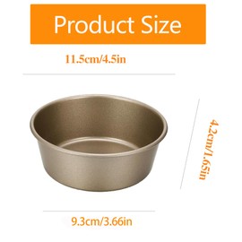 Mini bread baking mould for hamburgers, rolls, carbon steel, muffins, cupcakes, cheesecakes, cakes, baking moulds for wedding, birthday, anniversary, 4 inches, pack of 2