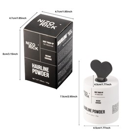 NIZORICK Hairline Powder,Root Touch Up Hair Color Instantly Conceals Hair Loss Root Cover Up Powder for Thinning Hair(4.5g/0.15oz)(Dark Brown)