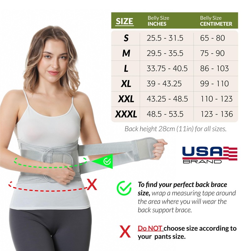 NEOtech Care Adjustable Back Support with Double Adjustment Straps -