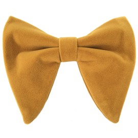 Justar Men's Velvet Bow Ties Pre-Tied Oversized Bowtie Formal Tuxedo Butterfly Big Bowties (Dark Yellow)