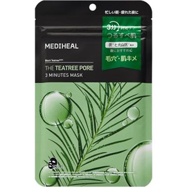 Mediheal THE Teatree Pore 3 Minute Mask, 7 Sheets (Essence 4.3 fl oz (135 ml), Complete Care in 3 Minutes,Skin Soothing Repair