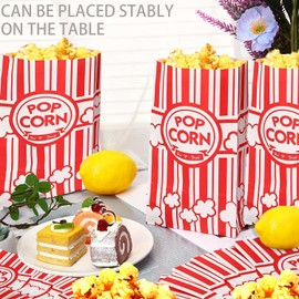 Pack of 100 Small Popcorn Bags, Popcorn Bags, Popcorn Box, Popcorn Bags, Popcorn Bags, Small Popcorn Cups, Popcorn Boxes, Red & White Striped Popcorn Bags